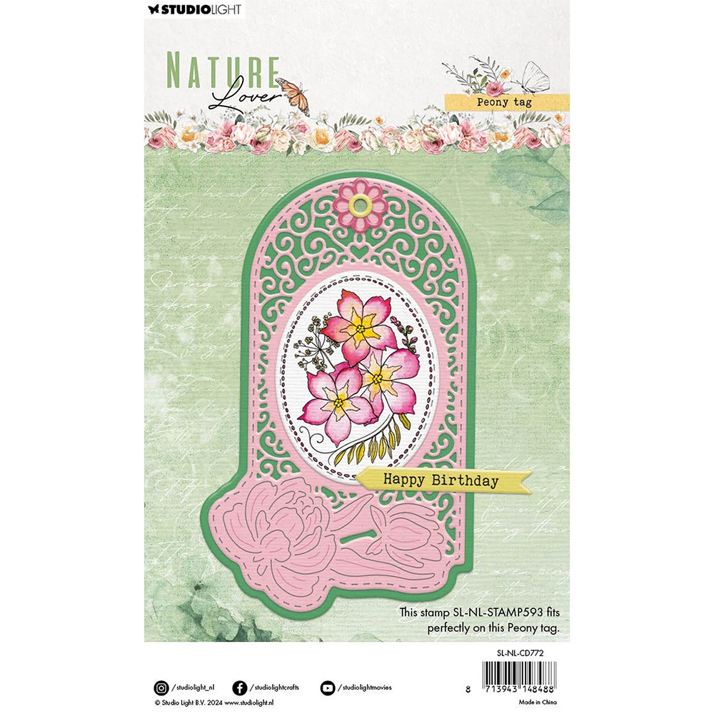 Nature Lover Cutting Dies Peony Tag