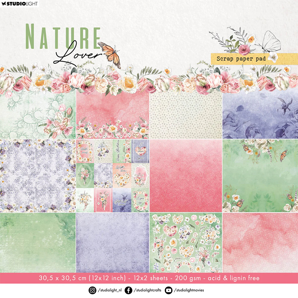 Nature Lover Designer Paper Pad 30,5x30,5cm
