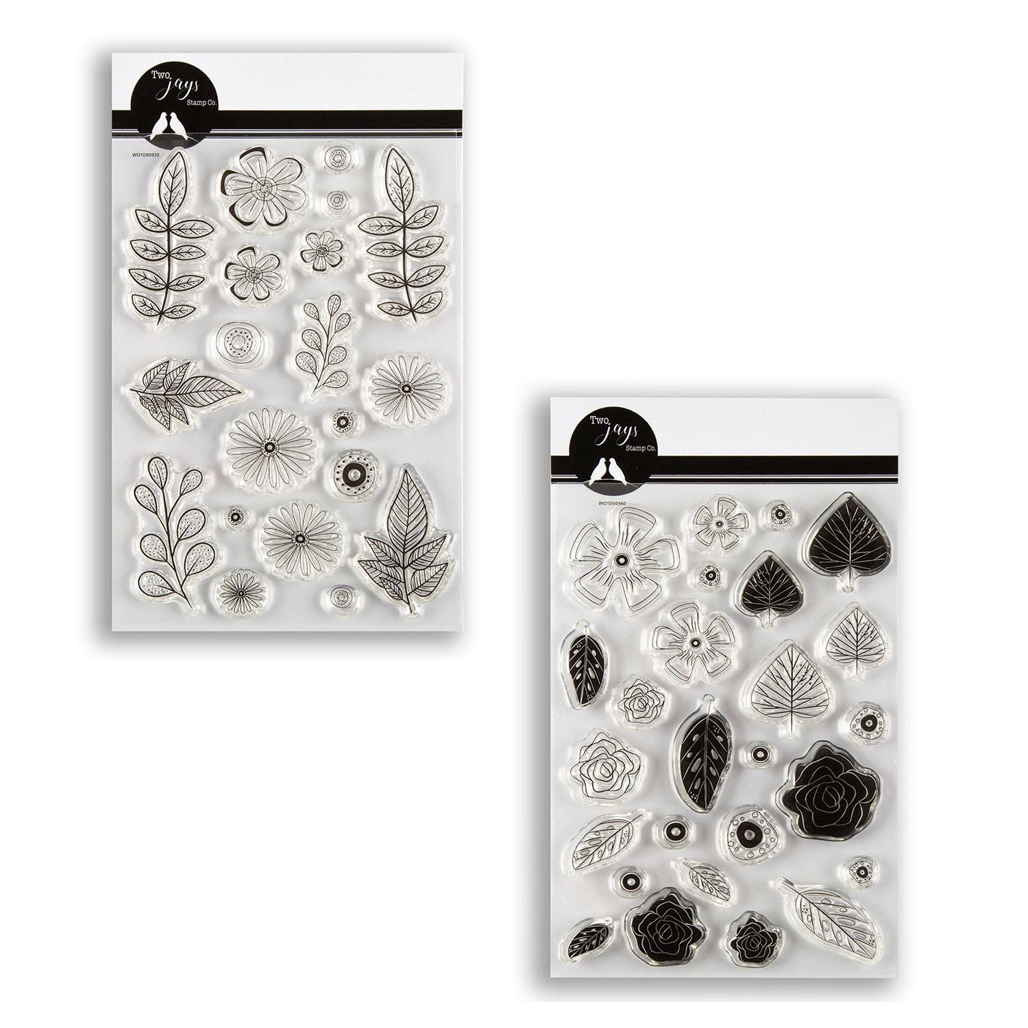 Two Jays Stamps - Funky Flowers & Leaves