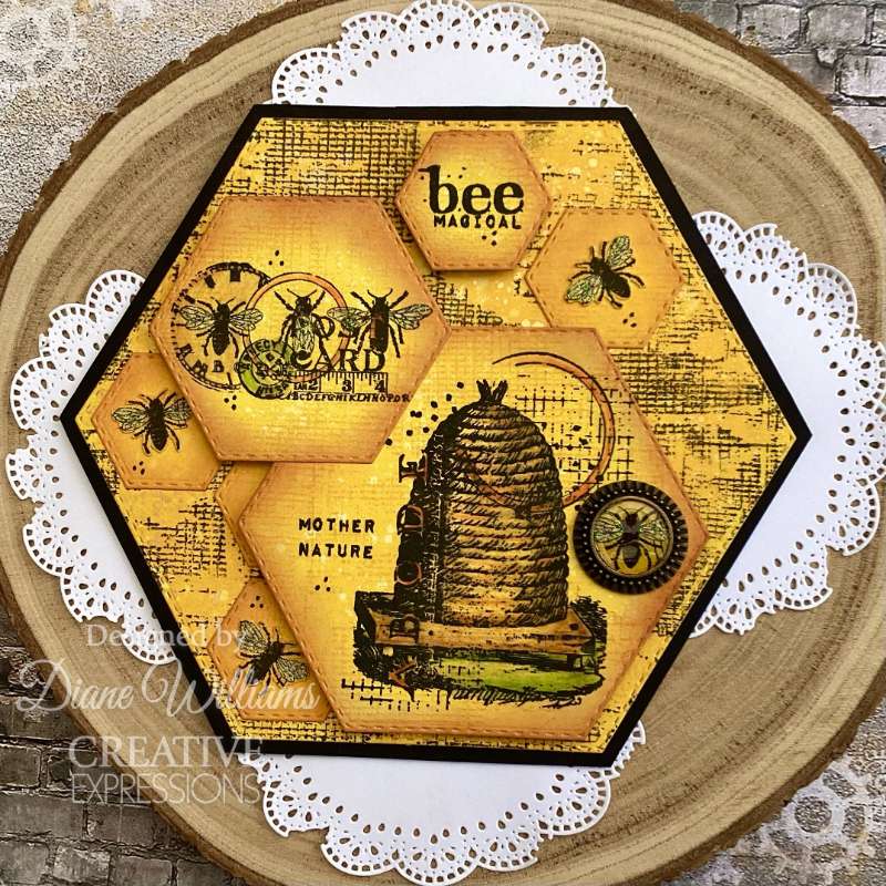 Sam Poole Bee 4 in x 6 in Clear Stamp Set
