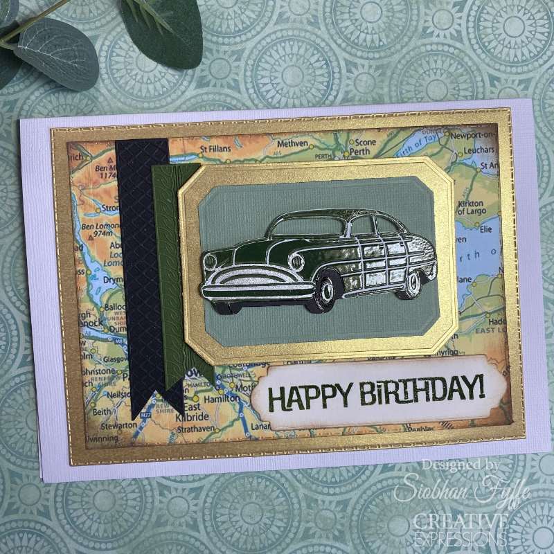 Sue Wilson Vintage Cars 6 in x 8 in Clear Stamp Set