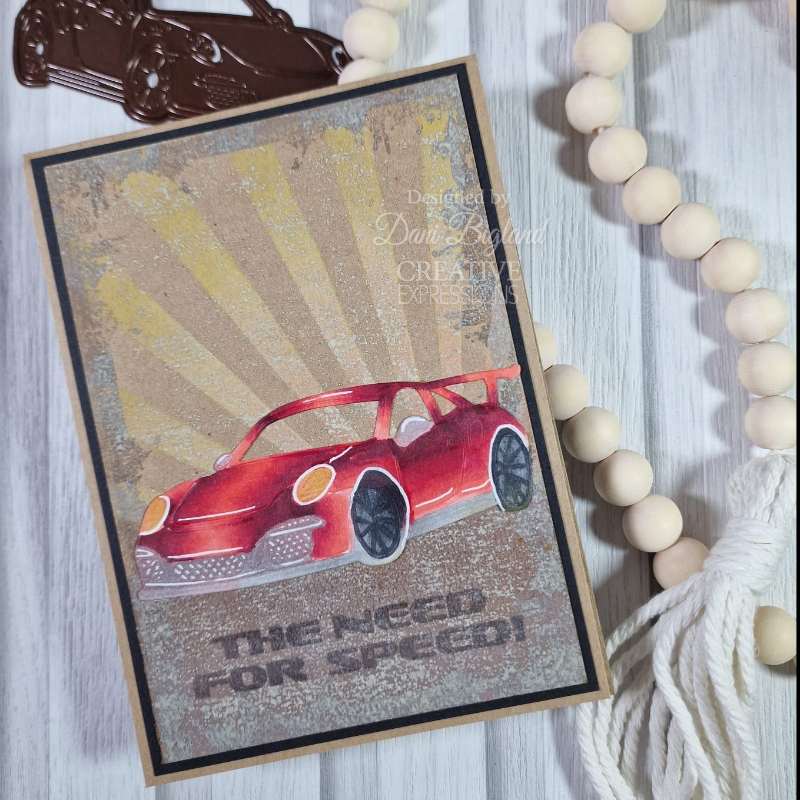 Sue Wilson Super Cars 6 in x 8 in Clear Stamp Set