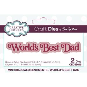 Sue Wilson Mini Shadowed Sentiments World’s Best Dad Craft Die