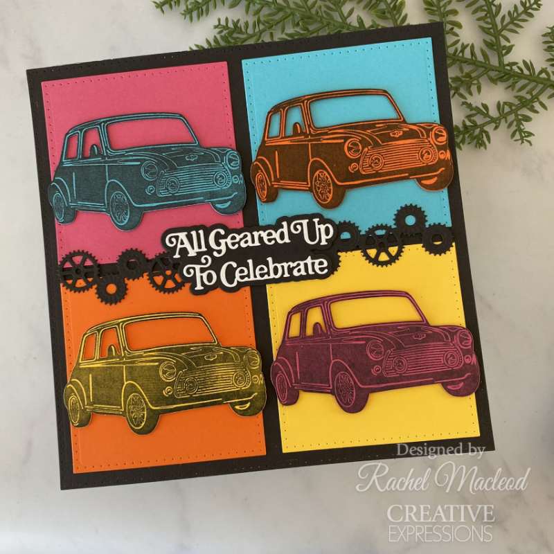 Sue Wilson Mini Shadowed Sentiments All Geared Up To Celebrate Craft Die