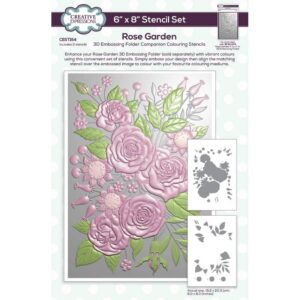 Paper Cuts Rose Garden Companion Colouring Stencil