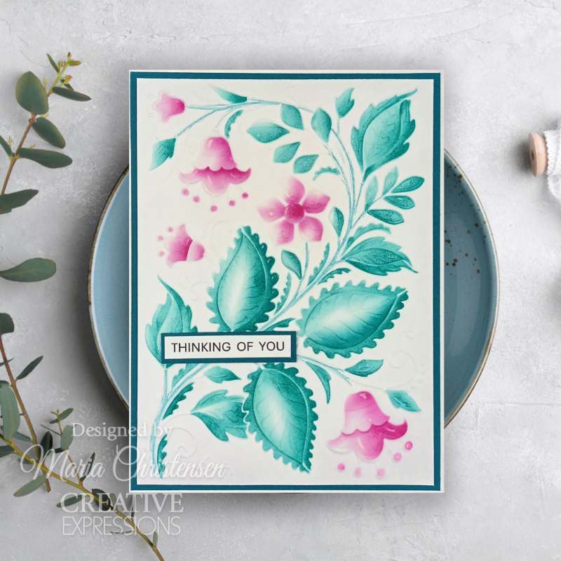 Paper Cuts Folk Art Blooms Companion Colouring Stencil - Image 2