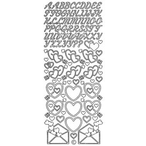 Starform Outline Sticker - Heart Letters