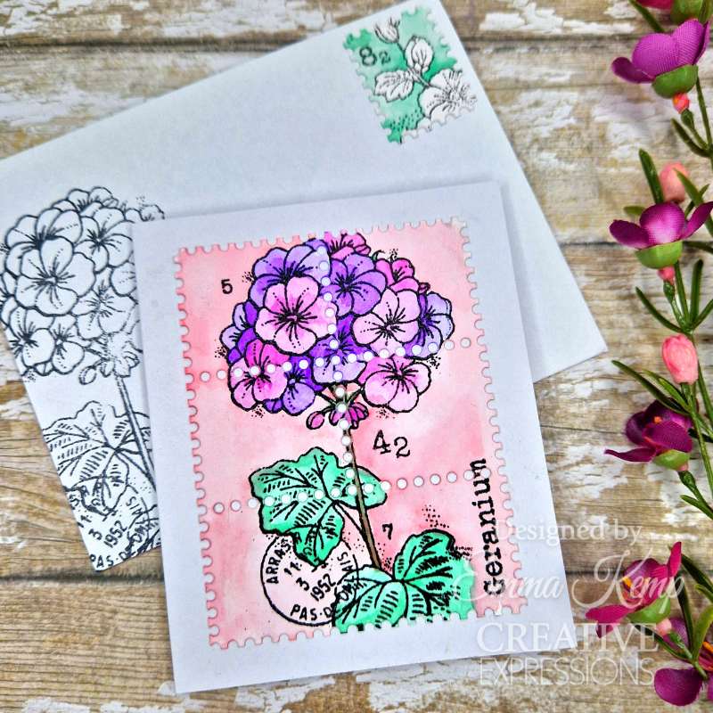 Mini Geranium 3 in x 4 in Stamp Set