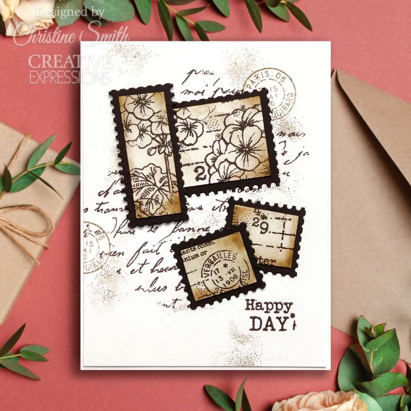 French Script 3 in x 4 in Stamp Set