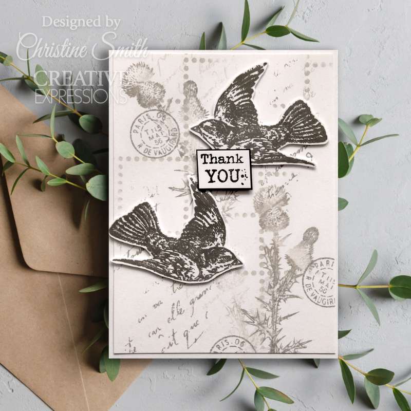 Flying Birds 4 in x 6 in Stamp Set