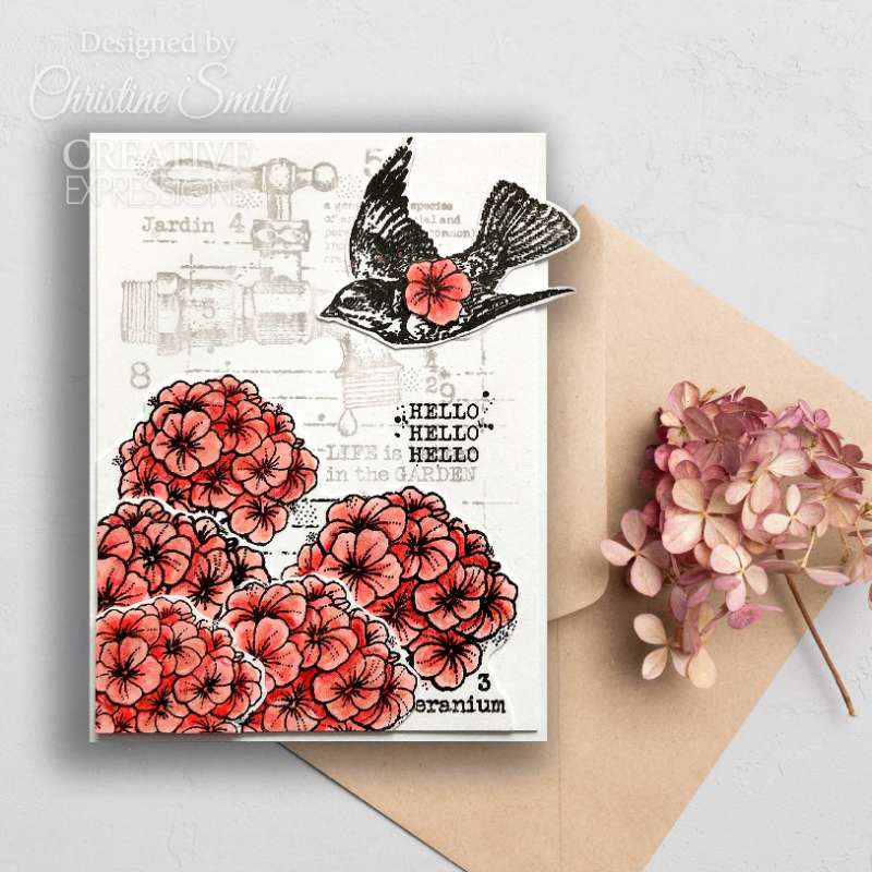 Geraniums 4 in x 6 in Stamp Set - Image 2