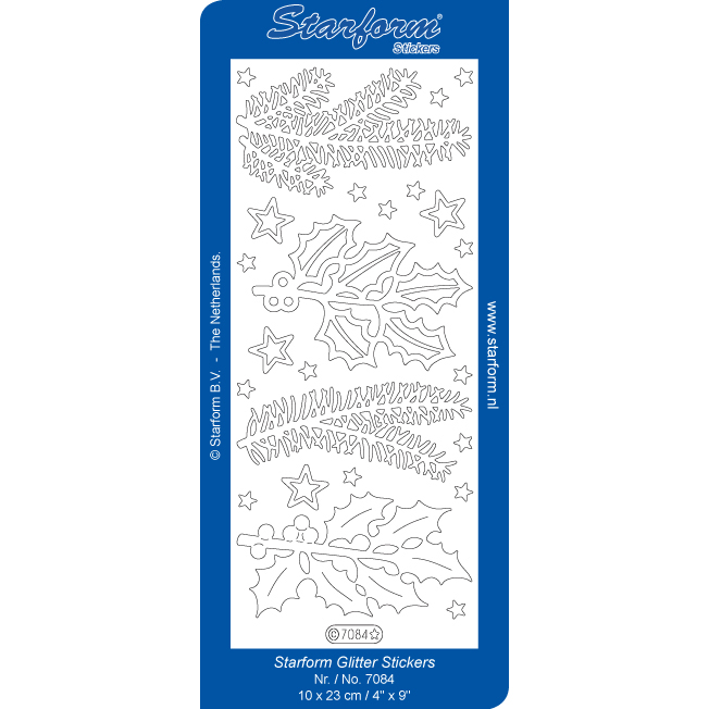 Starform Glitter Sticker Pine/Holly Branches