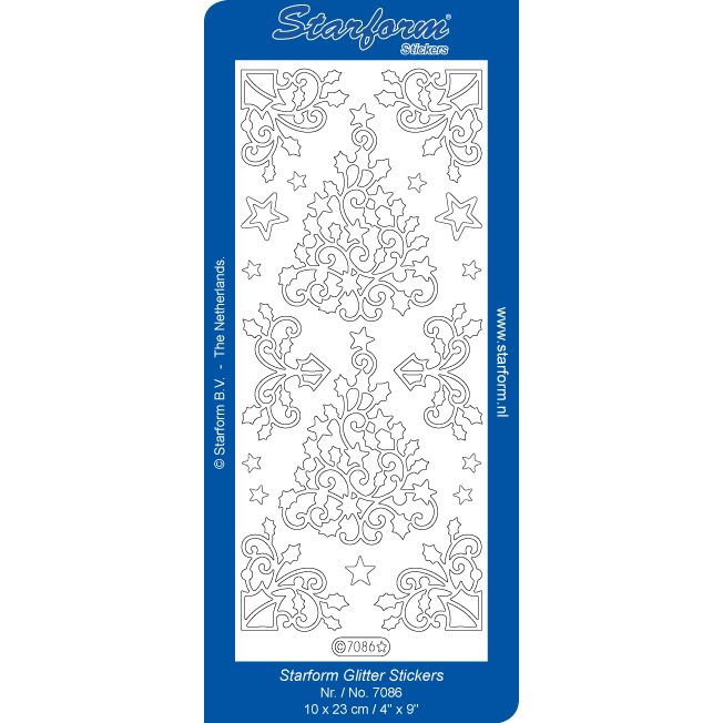 Starform Glitter Sticker Holly Tree/Corner Flourish