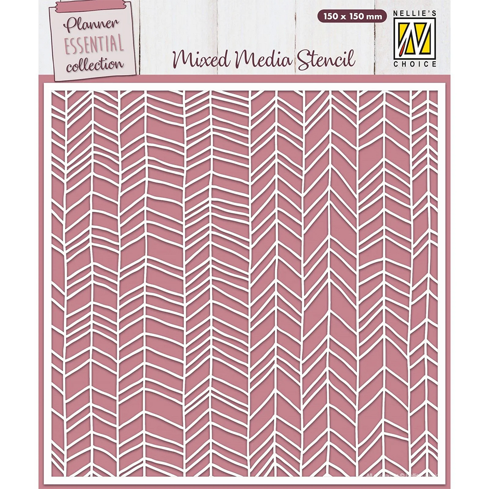 Nellie Snellen Mixed Media Stencil Chevron