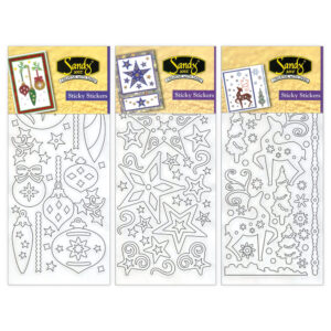 Sandy Art Sticky Stickers set of 3 - X-mas Balls, Stars and Deers