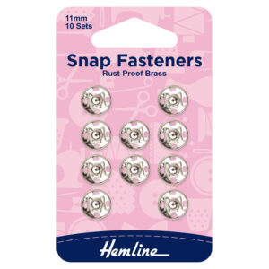 Snap Fasteners: Sew-on: Nickel: 11mm: Pack of 10