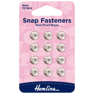 Snap Fasteners: Sew-on: Nickel: 9mm: Pack of 12