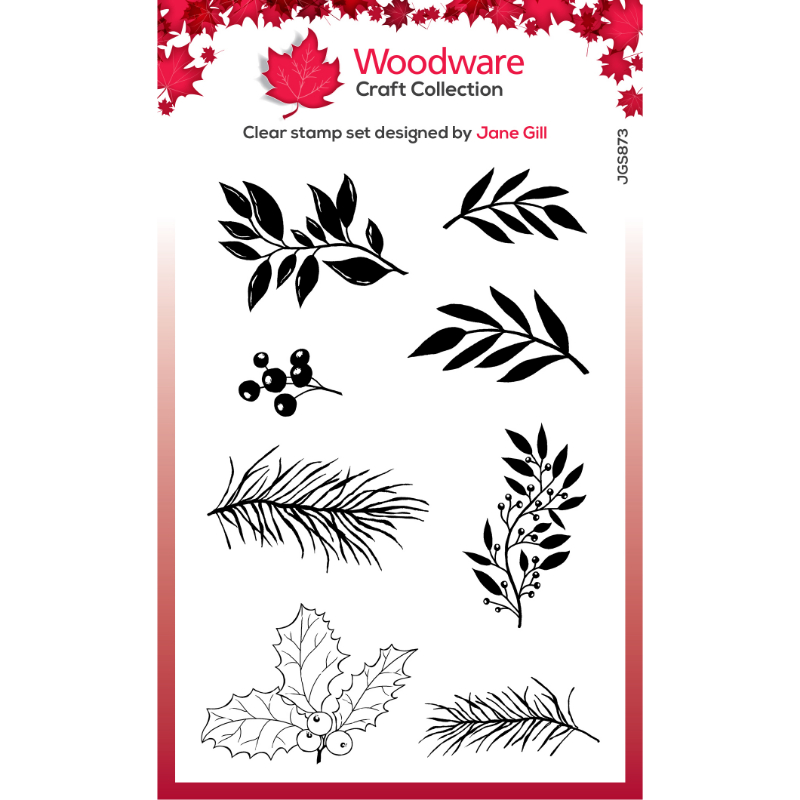 Woodware Paintable Shapes Leafy Sprigs