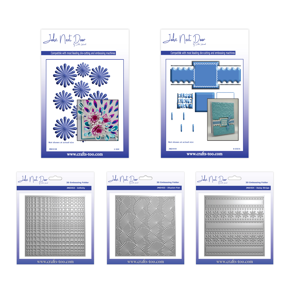 John Next Door 3D Embossing Folders & Band Bundle