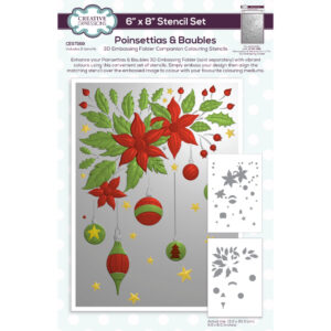 Poinsettias & Baubles Companion Colouring Stencil