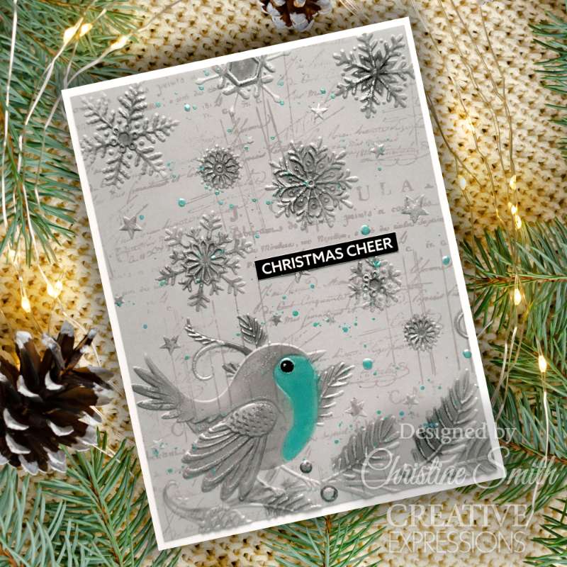 Robin & Snowflakes 3D Embossing Folder - Image 2