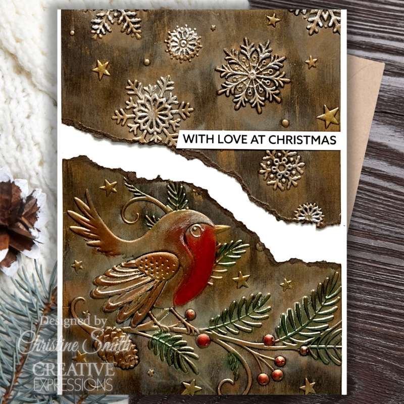 Robin & Snowflakes 3D Embossing Folder - Image 9