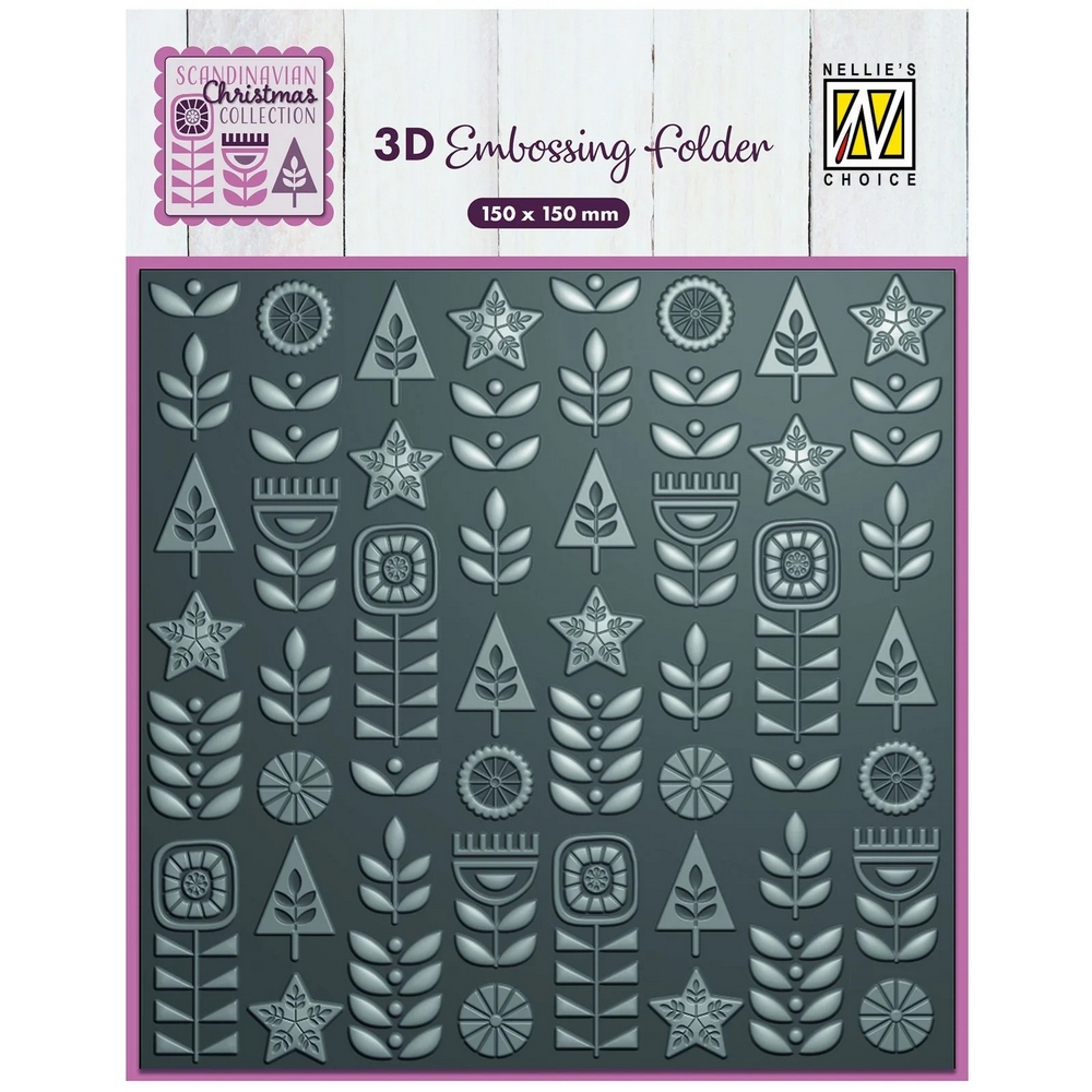 Nellie Snellen 3D Embossing Folder - Scandinavian Flowers