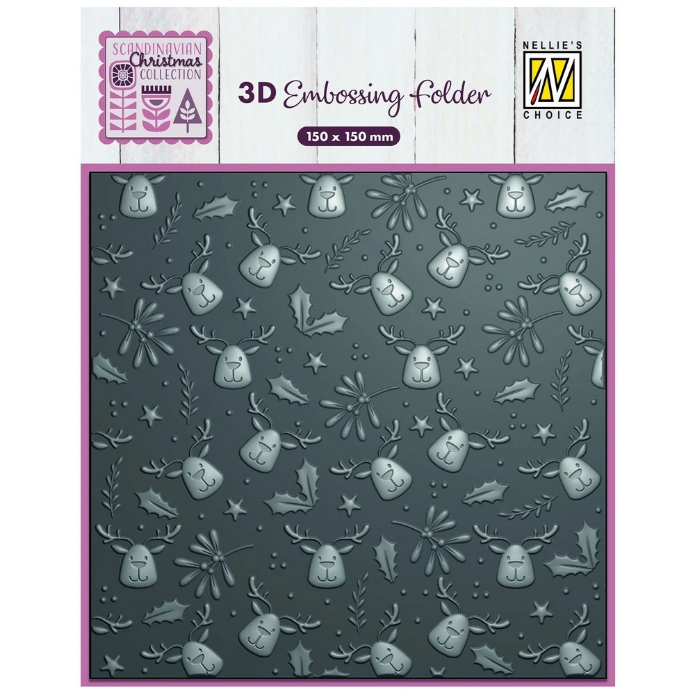 Nellie Snellen 3D Embossing Folder - Moose