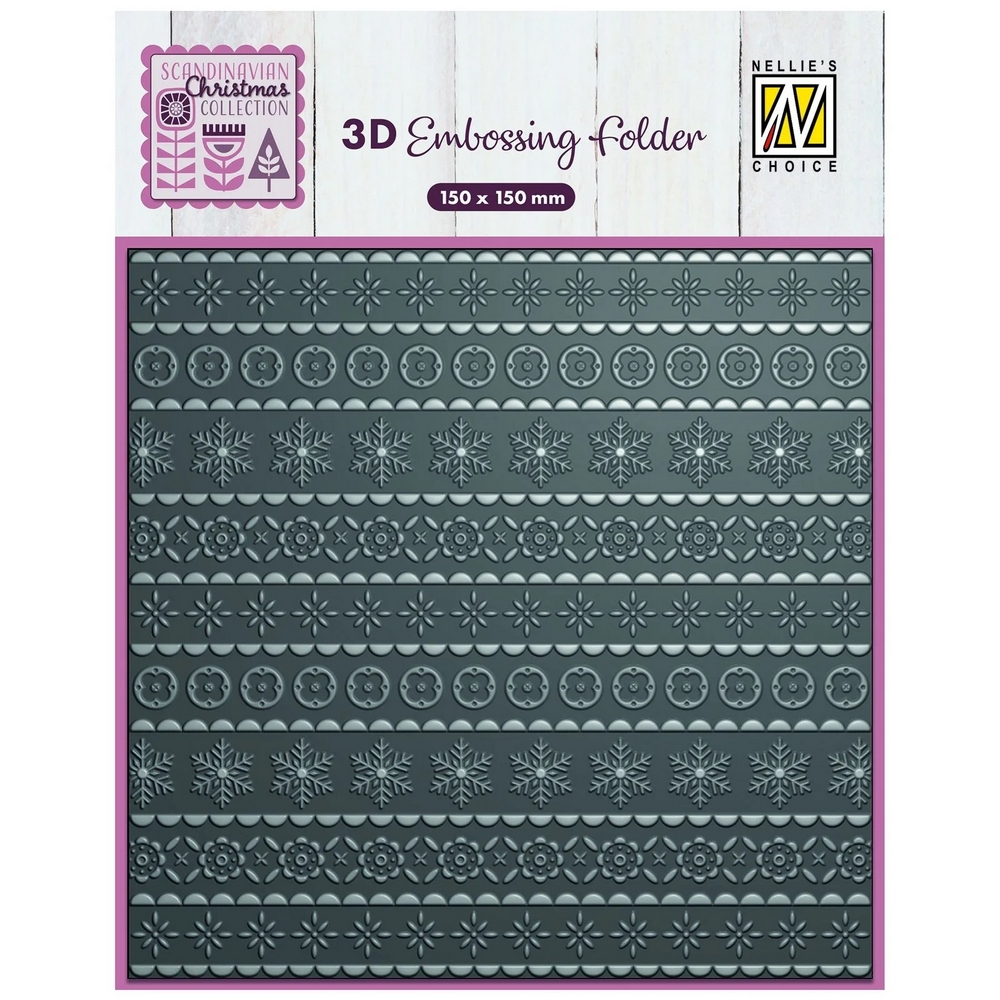 Nellie Snellen 3D Embossing Folder - Scandinavian Christmas