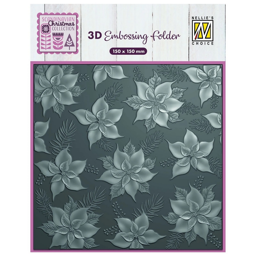 Nellie Snellen 3D Embossing Folder - Poinsettia