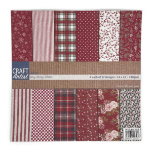 Craft Artist Very Berry Glitter Paper Pad 12" x 12"
