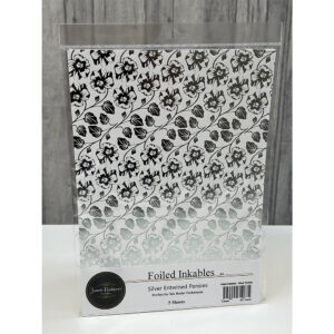 Jamie Rodgers Crafts - Foiled Inkables A4 Sheets Entwined Pansies Silver