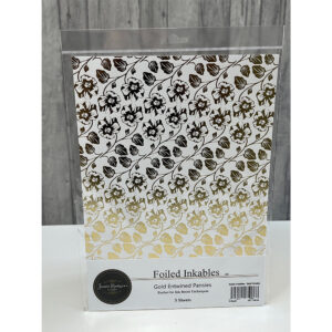 Jamie Rodgers Crafts - Foiled Inkables A4 Sheets Entwined Pansies Gold