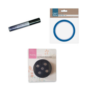 Craft Artist Essential Adhesive Pack - Glue Glaze, 6mm Power Tape, 20 small magnets