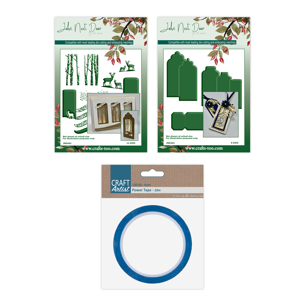 John Next Door Tag Favour Box & Deer Tags set Plus Bonus 6mm Power Tape