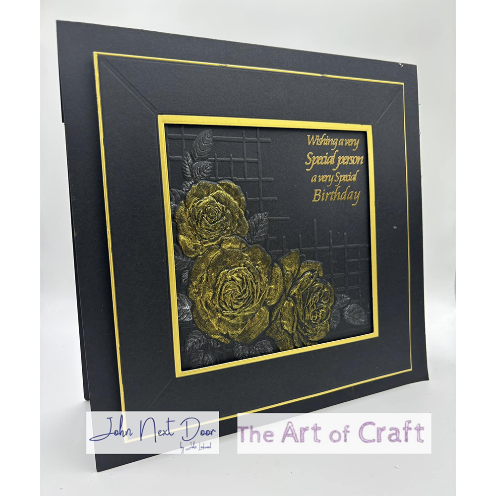 Presscut 3D Embossing Folder Rose Corner