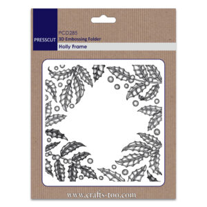 Presscut 3D Embossing Folder Holly Frame
