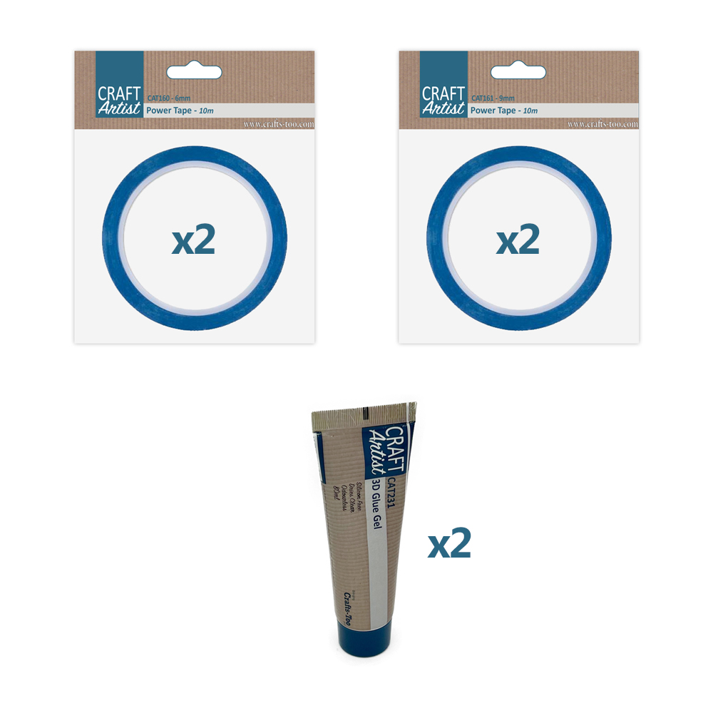 Craft Artist Power Tape - 2 x 6mm, 2 x 9mm - 3D Glue Gel x 2