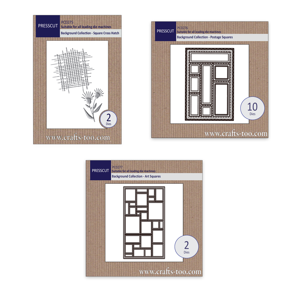 Presscut Cross Hatch, Postage Squares and Art Squares Set