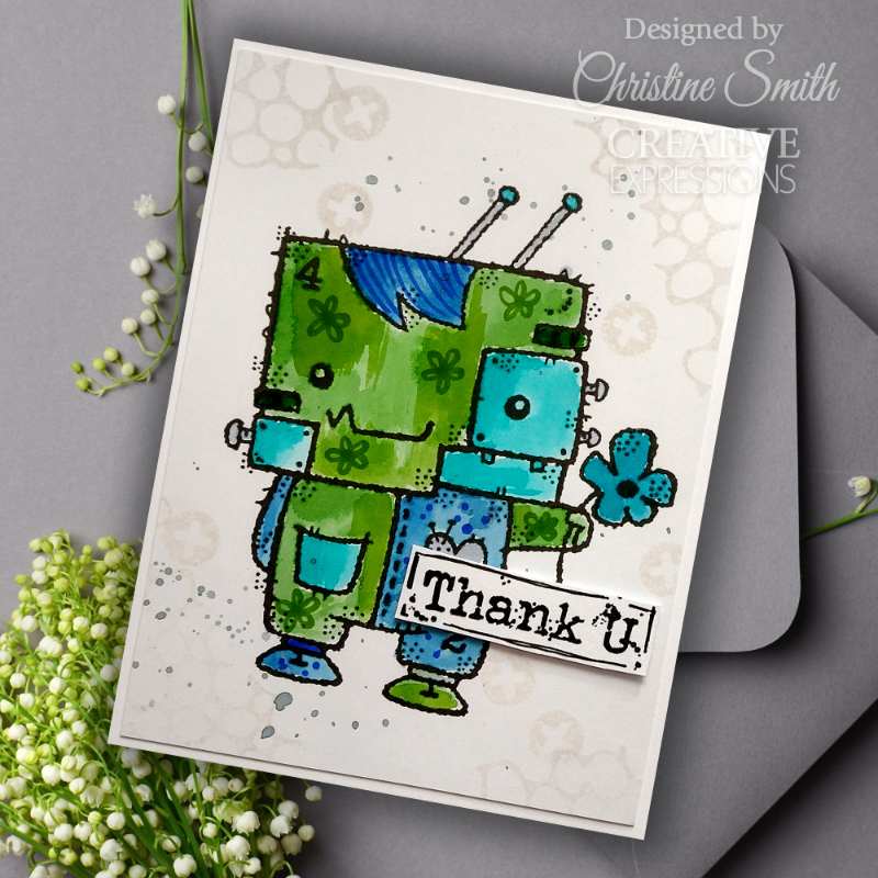 Woodware Thank You Monster 4 in x 6 in Stamp Set - Image 4