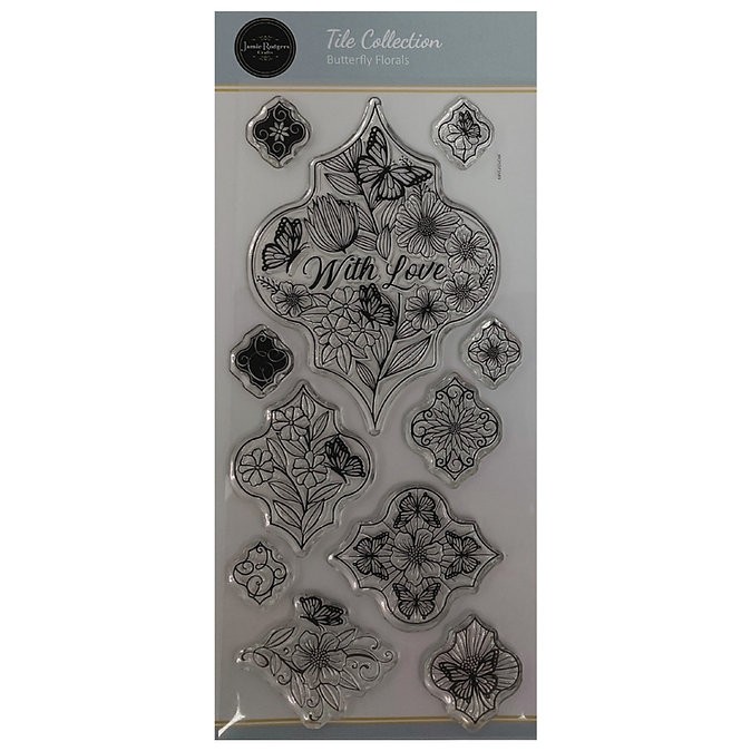 Jamie Rodgers Crafts Butterfly Florals DL Clear Stamp Set