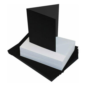 5x7" Black Card & White Envelopes