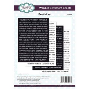 Wordies Sentiment Sheets Best Mum