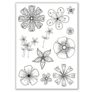 Julie Hickey Designs Perfectly Pretty Blooms A5 Stamp Set