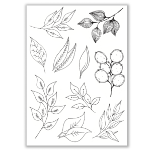 Julie Hickey Designs Medley of Leaves 5 Stamp Set