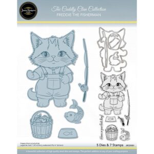 Jamie Rodgers Crafts Freddie The Fisherman - Cat Stamp & Craft Die Set
