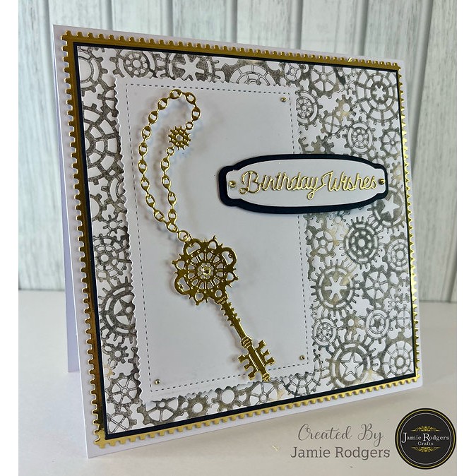 Jamie Rodgers Crafts Cogs Background 8x8" Stencil - Image 8