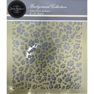 Jamie Rodgers Crafts Feline Paws And Bones - 8 x 8" Craft Stencil