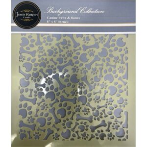 Jamie Rodgers Crafts Canine Paws And Bones 8 x 8" Craft Stencil