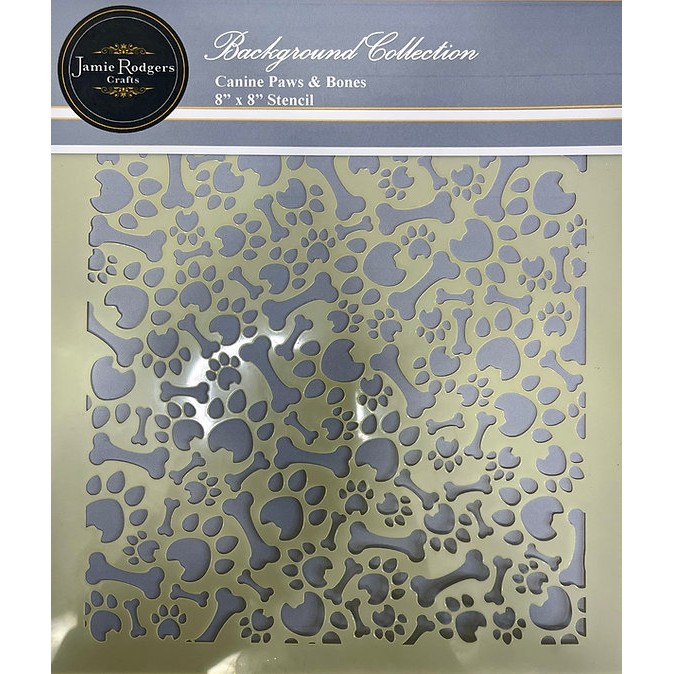 Jamie Rodgers Crafts Canine Paws And Bones 8 x 8" Craft Stencil